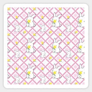 Pink Rabbit Quilt Pattern Sticker